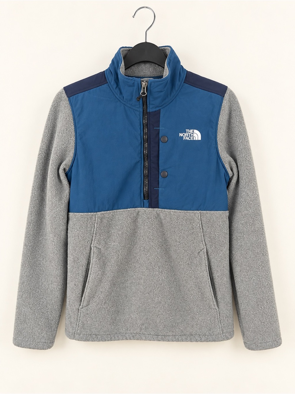 The North Face Half Zip Pullover Pockets Blue Gray Sweater Jacket